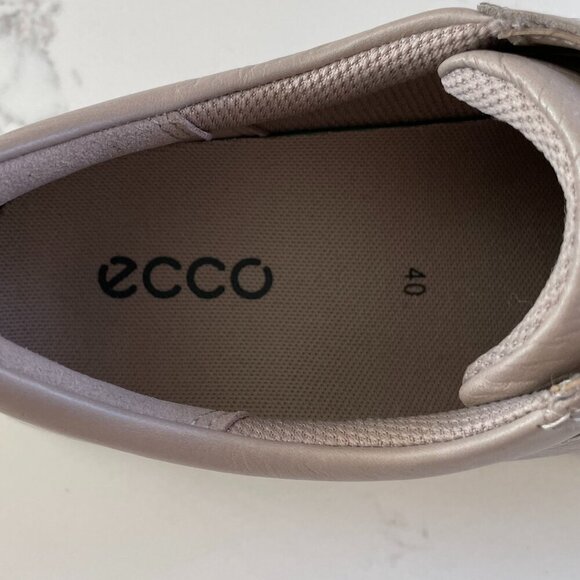 Ecco Soft 7 Casual Lo Cut Leather Lace Up Sneakers Neutral Soft Grey Sz 40 - Picture 8 of 13